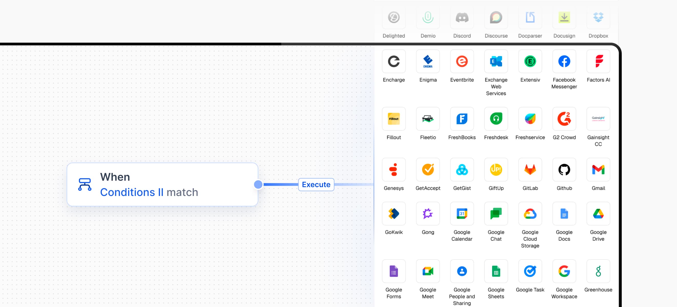 The connector library: hundreds of integrations behind one consistent pattern.